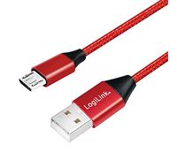 LOGILINK USB 2.0 Kabel ZU USB-B STECKER, Rot, 0,3M