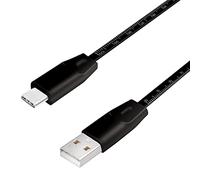 LOGILINK USB 2.0 Kabel ZU USB-C STECKER, Schwarz, 1,0M