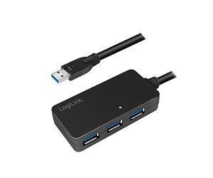 LogiLink USB 3.0 Activo Repetidor del Cable De 10M, W. Hub De 4 Puertos