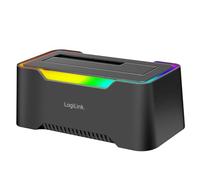 LogiLink USB-C (3.2 Gen1) Docking Station para 2.5" y 3.5" SATA HDD/SSD, con luz RGB, Compatible con Thunderbolt, Windows, Mac OS, Linux