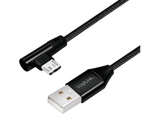 LOGILINK USB-STECKER USB 2.0 ZU USB-B (90°GEWINKELT) 0,3M
