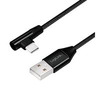Logilink USB-STECKER USB 2.0 ZU USB-C (90° GEWINKELT) 0,3M