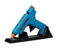 LogiLink WZ0052 - Mini pistola termofusible 80 W ideal para bricolaje (do it yourself) trabajos con soporte, color: azul - con 2 cartuchos de 11 mm de diámetro