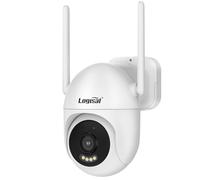 Logisaf 5MP PTZ Cámara de vigilancia WiFi, cámara adicional, grabaciones 24/7, detección humana, seguimiento automático, visión nocturna color, solo WiFi NVR, Eseecloud APP