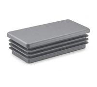 LogistSystem Tapones de láminas de 50 x 90 mm para tubos rectangulares | Tapones para tubos grises de plástico PE | Grosor de pared 1,0 - 3,0 mm | Resistente a los rayos UV y a la intemperie | Tapas