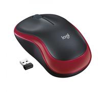 Logitech M185 Ratón Inalámbrico 1000 DPI Negro/Rojo
