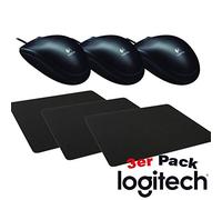 Logitech B100 - Ratón óptico (3 unidades), color negro