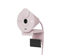 Logitech Brio 300 Full HD Webcam - ROSE, conexión USB-C, Micrófono integrado, panel de cubierta, soporte para monitor/portátil