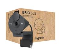 Logitech Brio 305 Full HD 1080P Webcam con Tapa de privacidad, micrófonos Mono con reducción Ruido, USB-C, autocorrección de luz, Funciona con Zoom, Microsoft Teams, Google Meet, Grafito