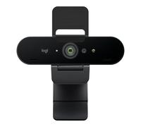 Logitech Brio 4K webcam, cámara de transmisión en directo con resolución 4K Dos micrófonos omnidireccionales integrados, plug-and-play mediante USB-A o USB-C, panel de cubierta