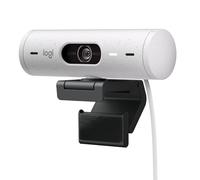 Logitech Brio 500 HD Webcam Ajuste Luz, Modo Visualización, Mics Duales con Reducción Ruido, Cubierta Privacidad Cámara Web, Admite MS Teams, Google Meet, Zoom, Cable USB-C, Webcam Streaming - Blanco
