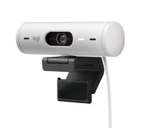 Logitech Brio 500 HD Webcam Ajuste Luz, Modo Visualización, Mics Duales con Reducción Ruido, Cubierta Privacidad Cámara Web, Admite MS Teams, Google Meet, Zoom, Cable USB-C, Webcam Streaming - Blanco