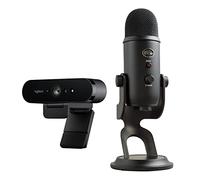 Logitech Brio y Blue Microphones Yeti - Solución Sonido y vídeo, combinación de cámara Web y micrófono para videoconferencias, Trabajo Desde casa, Zoom, PC y Mac
