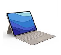Logitech Combo Touch Funda con Teclado para iPad Pro 12,9 Pulgadas (5a Gen. - 2021) - Teclado Retroiluminado Extraíble con Soporte, Trackpad, Smart Connector - Disposición QWERTY Español - Arena