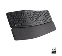 Logitech ERGO K860 for Business, Teclado partido inalámbrico - Diseño ergonómico, Tecnología Logi Bolt segura, Bluetooth, Certificación global, Windows/Mac/Chrome/Linux, QWERTY US Internacional - Gris
