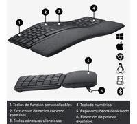 Logitech Ergo K860 Teclado inalámbrico ergonómico