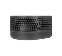 Logitech Wave Keys for Business, teclado ergonómico inalámbrico con reposamanos acolchado, tecnología Logi Bolt segura, Bluetooth, compatible, Windows/Mac/Chrome/Linux, Disposición QWERTY ESP, Grafito