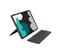 Logitech Flip Folio, funda con teclado, grafito, compatible con Apple iPad Pro 11" (M4) y iPad Air 11" (M2/M3), diseño DE
