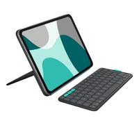 Logitech Flip Folio, funda con teclado para iPad Pro de 11 pulgadas (M4) y iPad Air de 11 pulgadas (M2 y M3) (5ª generación - 2024) - Funda con teclado Bluetooth protectora y plegable -Grafito, QWERTY