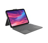 Logitech Funda con teclado desmontable Combo Touch para iPad (décima generación) con panel táctil de gran precisión, teclado retroiluminado de tamaño completo y tecnología Smart Connector, diseño británico, gris