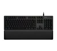 Logitech G513 Teclado Gaming Mecánico con Reposamuñecas, RGB LIGHTSYNC, Teclas GX-Táctil Marrón, Aleación de Aluminio, Teclas F Personalizables, Paso de USB, Disposición QWERTY ES, Carbón y Negro