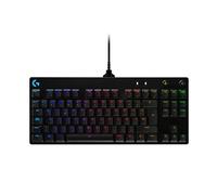 Logitech G PRO TKL Teclado Gaming Mecánico sin teclado numérico, Teclas GX-Clicky Azules, RGB LIGHTSYNC, Diseño portátil para esports, Cable Micro USB Desmontable, Disposición QWERTY US - Negro