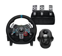 Logitech G G29 SE Driving Force, volante de carreras y pedales, Force Feedback, Cuero auténtico + Palanca de cambio Logitech G Driving Force - Para PS5, PS4 y PC, Mac - Negro