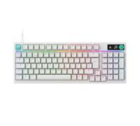 Logitech G G316 X 98, Teclado al 98% con cable para gaming (QWERTY ESP) | 8kHz, switch hot-swap, con junta, pantalla LED, control giratorio, teclas PBT, USB-C, RGB, PC, ESP QWERTY - Blanco