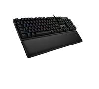 Logitech G G513, teclado mecánico para gaming con reposamanos, RGB LIGHTSYNC, interruptores GX Brown táctiles, cubierta de aluminio bruñido, teclas F personalizables, paso de USB,US INT'L QWERTY-Negro
