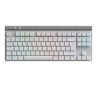Logitech G G515 Lightspeed TKL de Perfil bajo Teclado para Gaming inalámbrico, RGB LIGHTSYNC, diseño Fino sin Teclado numérico, Teclas de PBT, interruptores mecánicos táctiles QWERTY Español - Blanco
