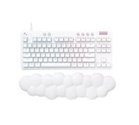Logitech G G713 Teclado Para Gaming Con Cable Con Iluminación LIGHTSYNC RGB, Interruptores Táctiles (GX Marrón) y Reposamanos Para Teclado, Compatible Con PC y Mac - Blanco Niebla