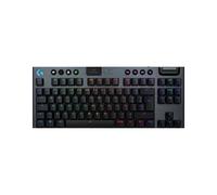 Logitech G G915 X Lightspeed TKL Teclado Gaming inalámbrico de Perfil bajo | Teclas de PBT de doble moldeado, elegante acabado en aluminio, táctil marrón GL - PC/Mac, QWERTY ESP - Negro