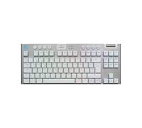 Logitech G G915 X LIGHTSPEED TKL Teclado para gaming inalámbrico de perfil bajo, teclas de PBT de doble moldeado, elegante acabado en aluminio, táctil marrón GL - PC/Mac, QWERTY US - Blanco
