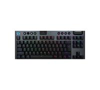 Logitech G G915 X Lightspeed TKL Teclado para Gaming inalámbrico de Perfil bajo, Teclas de PBT de Doble Moldeado, Elegante Acabado en Aluminio, táctil marrón GL - PC/Mac, QWERTY US INTL - Negro