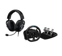 Logitech G G923 Racing Wheel, Pedals,G Pro X SE Wired Gaming Headset,Negro | Force Feedback TRUEFORCE, respuesta eficaz, PS5, PS4, PC, Mac, Micrófono desmontable, DTS Headphone:X 7.1,Xbox One/Series X|S