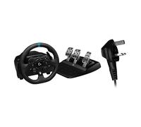 Logitech G G923 Volante y Pedales de Carrera para Xbox Series X|S, Xbox One y PC, UK Inglés Enchufe de alimentación, Tipo G - Negro
