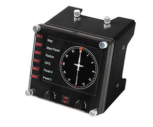 Logitech G Panel de instrumentos Saitek Pro Flight Tablero del simulador de vuelo, Pantalla LCD a color de 3.5 pulgadas, 15 opciones de pantalla, Conexión USB, Modular, Color Negro