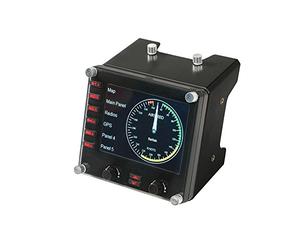 Logitech G Panel de instrumentos Saitek Pro Flight Tablero del simulador de vuelo, Pantalla LCD a color de 3.5 pulgadas, 15 opciones de pantalla, Conexión USB, Modular, Color Negro