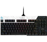 Logitech G PRO K/DA Teclado Gaming Mecánico sin teclado numérico, GX-Táctil marrón, RGB LIGHTSYNC, Cable Micro USB Desmontable, Equipo oficial League of Legends, Disposición QWERTY US - Negro/Blanco