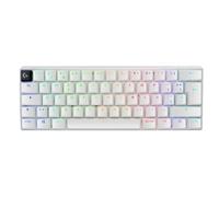 Logitech G PRO X 60% LIGHTSPEED, Miniteclado inalámbrico para gaming, mecánico compacto, RGB LIGHTSYNC, Bluetooth, teclas de PBT, interruptores ópticos GX táctiles, QWERTY US, Blanco