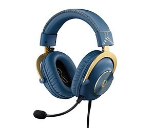 Logitech G Pro X Auriculares Gaming - Blue Vo!CE, Micrófono Extraíble, Almohadillas de Espuma Viscoelástica, DTS 7.1, Transductores Pro G 50 mm, Edición Oficial League of Legends - Azul/Oro