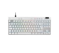 Logitech G PRO X TKL RAPID, teclado para gaming con cable sin teclado numérico con interruptores analógicos magnéticos, modo de disparo rápido, RGB, accionamiento ajustable, US INTL - Blanco