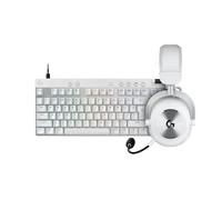 Logitech G Pro X TKL Rapid US INT'L QWERTY + G Pro X 2 Lightspeed - Blanco | Interruptores analógicos magnéticos, Rapid Trigger, RGB personalizable y auriculares con transductores de grafeno de 50 mm