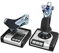 Logitech G Saitek X52 Pro Flight Palanca y Acelerador de Simulación | Pantalla LCD, Mecanismo de Centrado Mediante Resorte, Botones con Iluminación, USB - Blanco