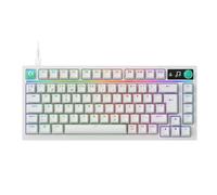 Logitech G Teclado para juegos 316 X 75, velocidad de informes de 8 kHz, interruptores táctiles intercambiables en caliente, construcción de cadena de gas, matriz de puntos LED y dial, PBT, USB-C, RGB