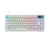 Logitech G Teclado para juegos de 316 x 75, frecuencia de informe de 8 kHz, interruptores táctiles intercambiables en caliente, estructura de junta, pantalla y esfera de matriz de puntos LED
