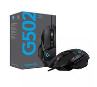 Logitech G502 Hero - Ratón para juegos óptico con cable ajustable (sensor Hero 25K, 25600 DPI, RGB, pesos ajustables, 11 botones programables, PC/Mac, color negro