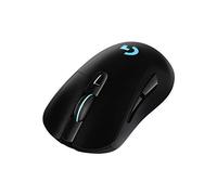 Ratón inalámbrico Logitech G703 LIGHTSPEED para juegos, sensor HERO 25K, 25.600 DPI, RGB, pesos ajustables, 6 botones programables, batería de larga duración, compatible con PowerPlay, PC/Mac, negro