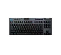 Logitech G915 TKL Teclado mecánico sin teclado numérico con tecnología inalámbrica LIGHTSPEED para gaming, opciones de interruptores de perfil bajo, RGB LIGHTSYNC, Bluetooth, US INTL Layout - Negro