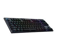 Logitech G915 TKL Tenkeyless Lightspeed RGB Teclado mecánico para Juegos portátil y PC, Interruptor de Perfil bajo, LIGHTSYNC RGB, inalámbrico, función Bluetooth, Negro